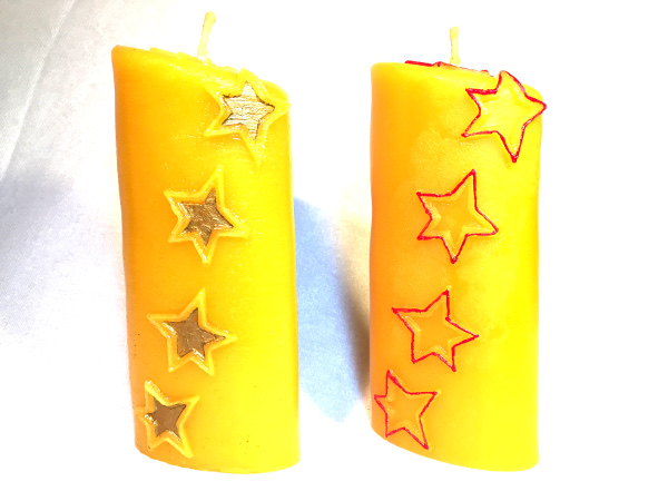 Sternkerze oval (15 cm), 2er-Pack